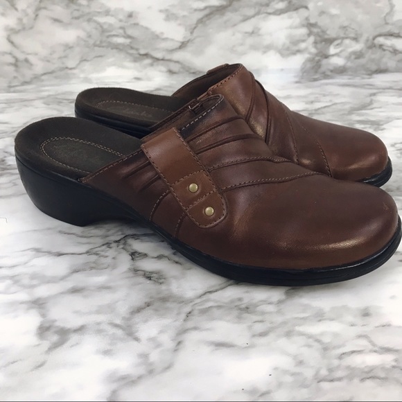 Clarks Brown Slip On Mules 7 - Picture 4 of 8